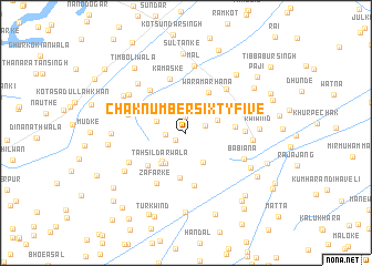 map of Chak Number Sixty-five