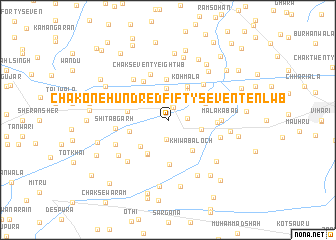 map of Chak One Hundred Fifty-seven-Ten L WB