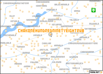 map of Chak One Hundred Ninety-Eight R WB
