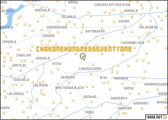 map of Chak One Hundred Seventy-one