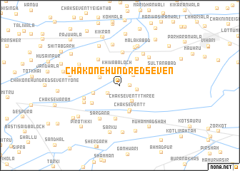map of Chak One Hundred Seven