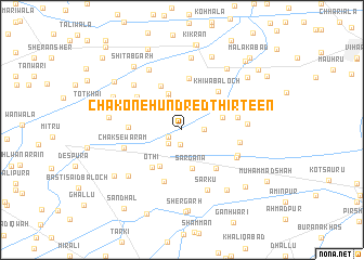 map of Chak One Hundred Thirteen