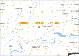 map of Chak One Hundred Thirty-two SB