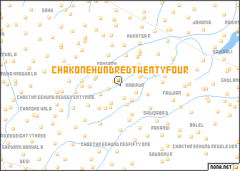 map of Chak One Hundred Twenty-four