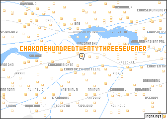map of Chak One Hundred Twenty-three-Seven ER