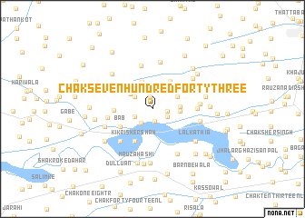 map of Chak Seven Hundred Forty-three