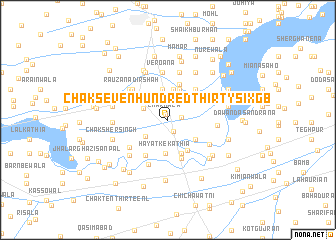 map of Chak Seven Hundred Thirty-six GB