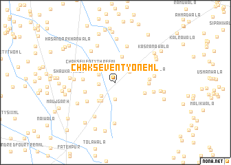 map of Chak Seventy-one ML