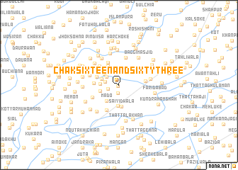 map of Chak Sixteen and Sixty-three