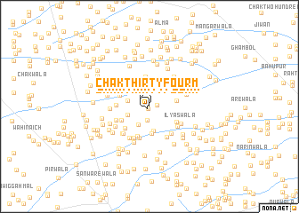 map of Chak Thirty-four M