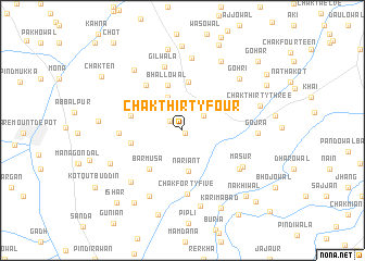 map of Chak Thirty-four