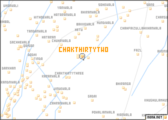 map of Chak Thirty-two