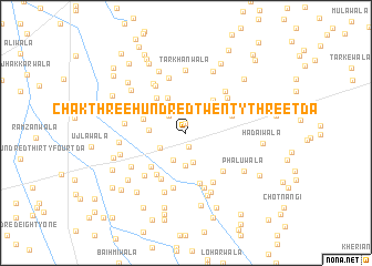 map of Chak Three Hundred Twenty-three TDA