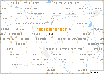 map of Chalain-dʼUzore