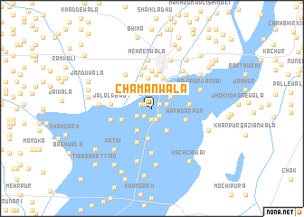 map of Chamanwāla