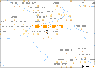 map of Cham-e Āqāmordeh