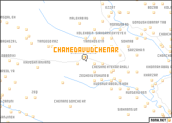 map of Cham-e Dāvūd Chenār