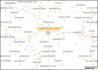 map of Cham-e Dīvān