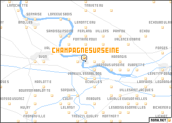 map of Champagne-sur-Seine