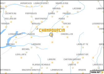 map of Champourcin