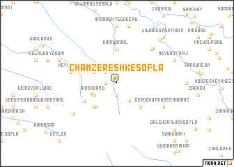 map of Cham Zereshk-e Soflá