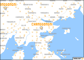 map of Changdŏng-ni