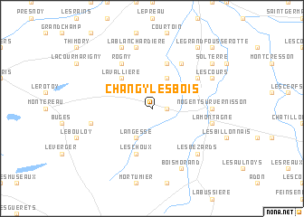 map of Changy-les-Bois