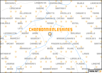 map of Charbonnier-les-Mines