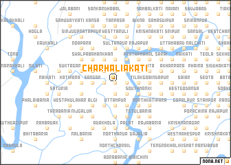 map of Char Hāliākāti