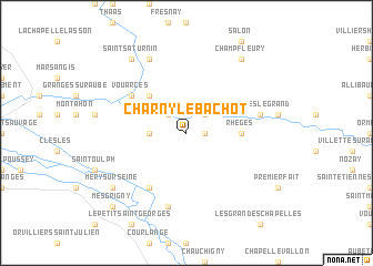 map of Charny-le-Bachot