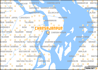 map of Char Sājānpur