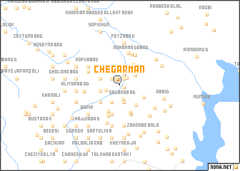 map of Chegārmān