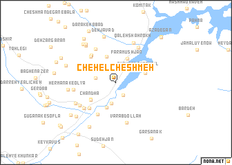 map of Chehel Cheshmeh