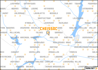 map of Cheissac