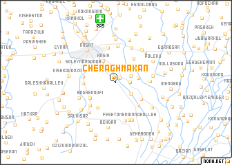 map of Cherāgh Makān