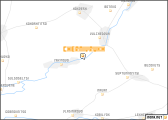 map of Cherni Vrŭkh