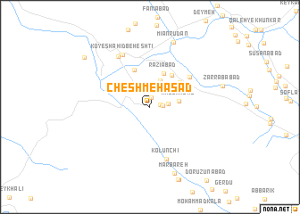 map of Cheshmeh Asad