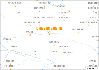 map of Cheshmeh Bār