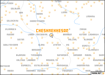 map of Cheshmeh Ḩeşār