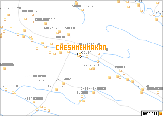 map of Cheshmeh Mākān