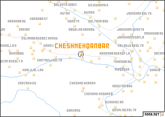 map of Cheshmeh Qanbar