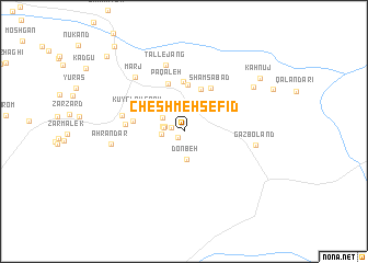 map of Cheshmeh Sefīd