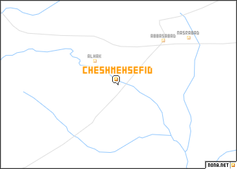 map of Cheshmeh Sefīd