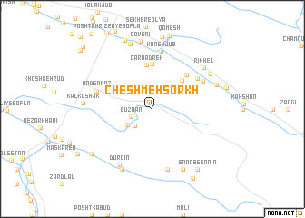 map of Cheshmeh Sorkh
