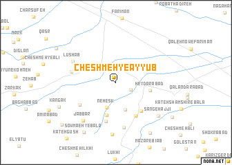 map of Cheshmeh-ye Ayyūb