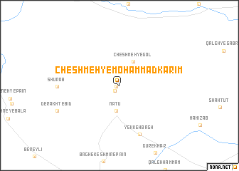 map of Cheshmeh-ye Moḩammad Karīm