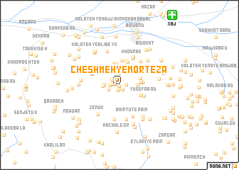 map of Cheshmeh-ye Morteẕá