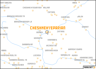 map of Cheshmeh-ye Parīān