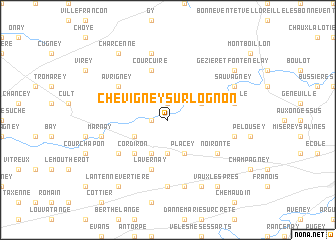 map of Chevigney-sur-lʼOgnon