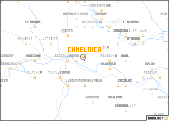 map of Chmeľnica